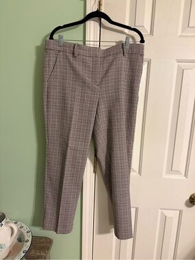 LOFT Plaid Riviera Slim Pants - Black, Pink & White
